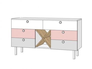 Детская мебель тв тумба дизайнерская woody pink