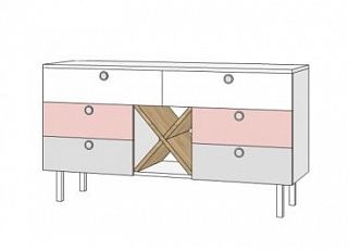 Детская мебель тв тумба дизайнерская woody pink