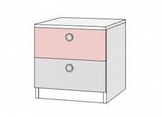Детская мебель тумба 2 ящика woody pink